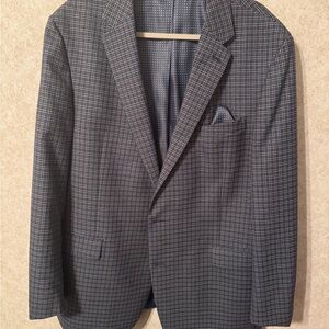 Ralph Lauren Men's Blue Checkered Blazer Tropical Wool (gs)